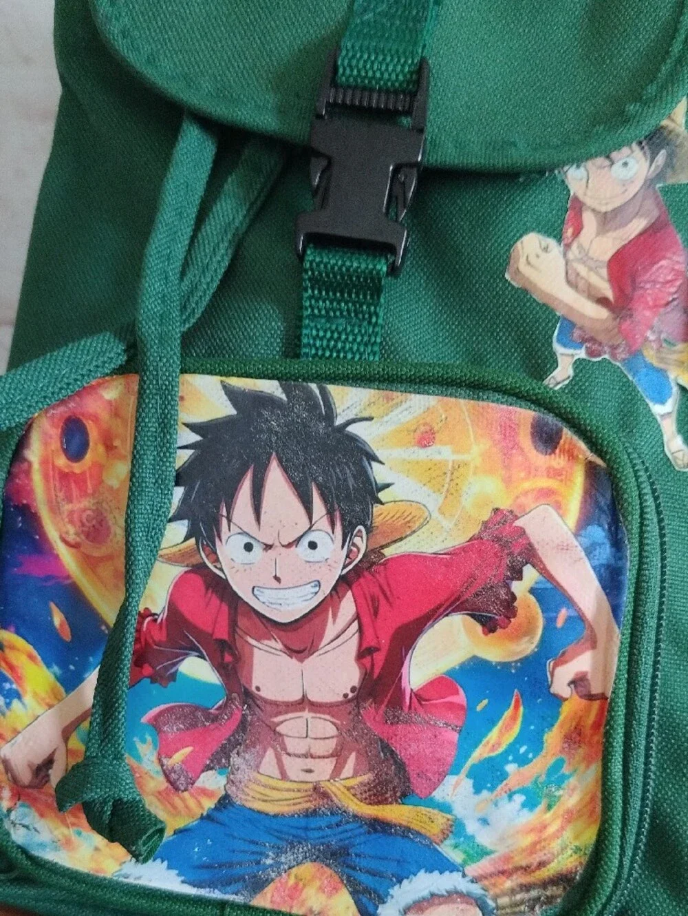Jacob Green Kids Backpack with Luffy Print